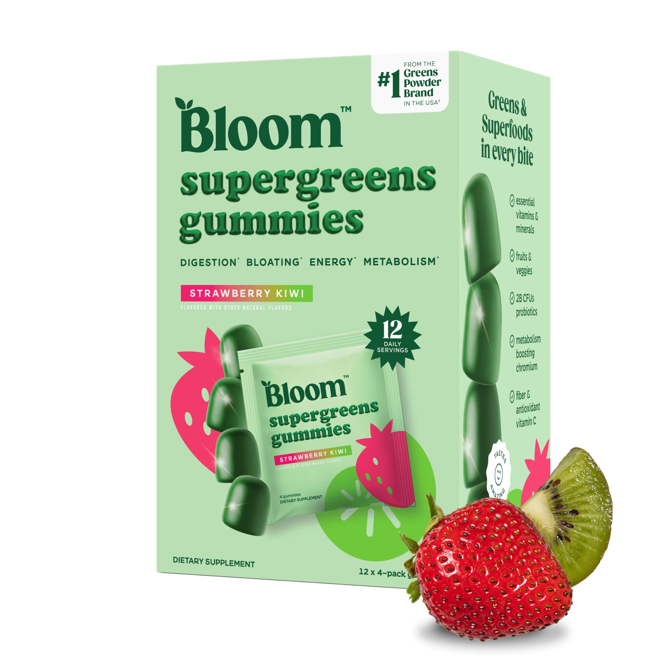 Bloom Nutrition Super Greens Gummies 12 servings