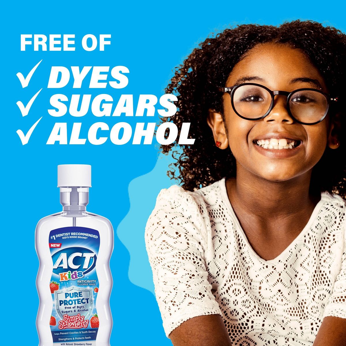 ACT Kids' Pure Protect Anticavity Fluoride Mouthwash - Strawberry