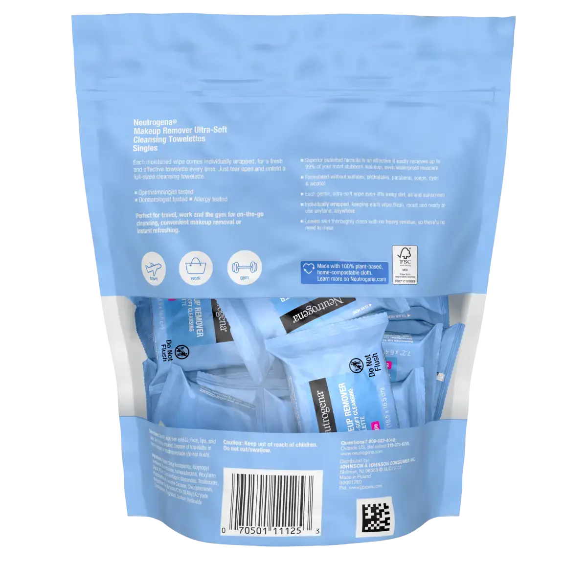 Neutrogena Makeup Remover Cleansing Towelette Singles, 20 Count