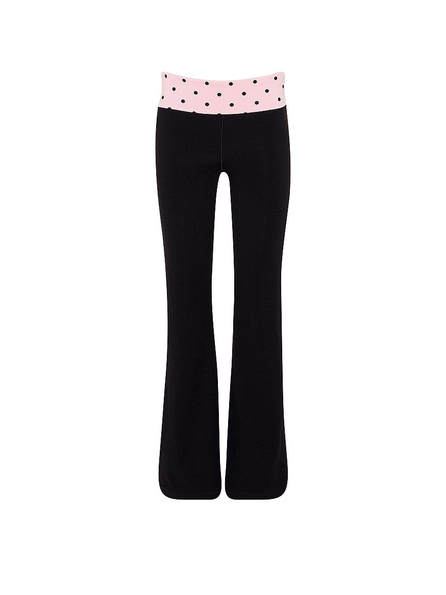 PINK
Fold Over Cotton Flare Leggings