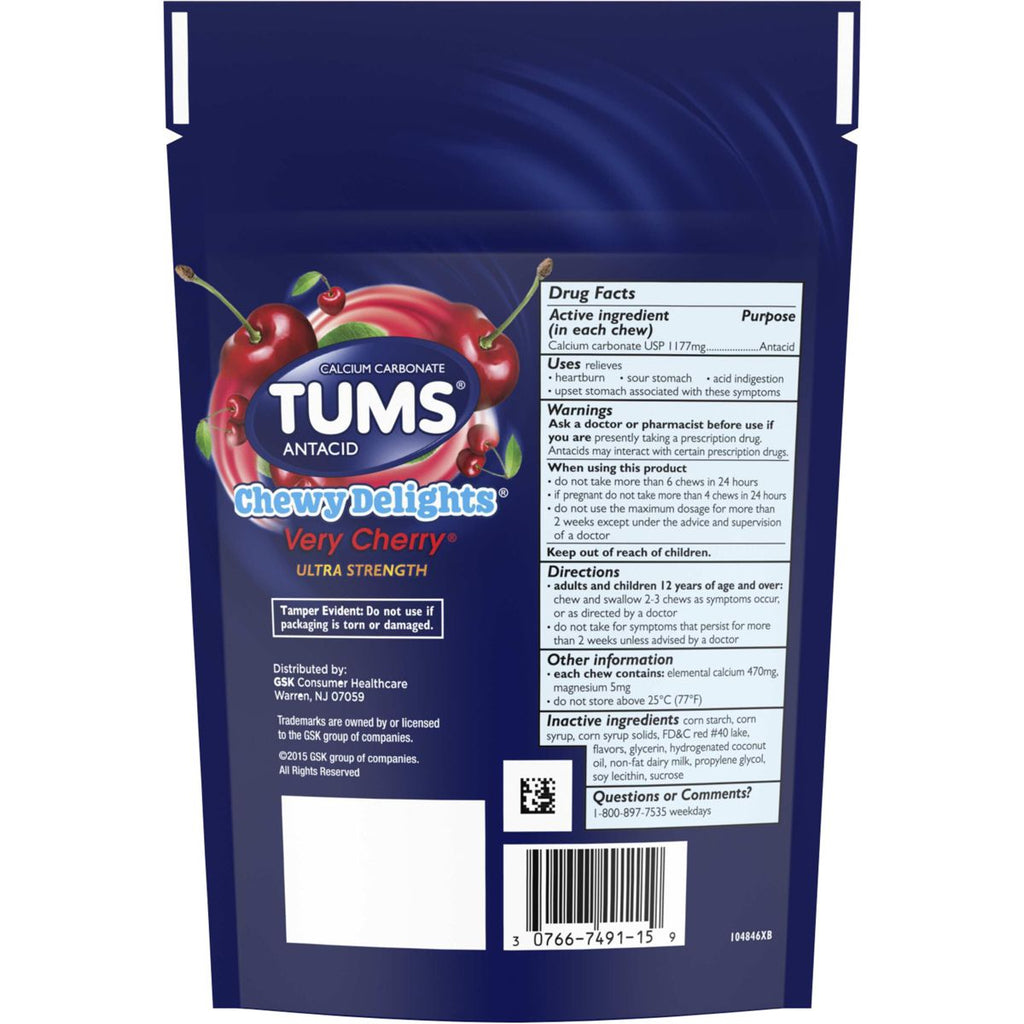 TUMS Ultra Delight Chewy Antacids - Very Cherry