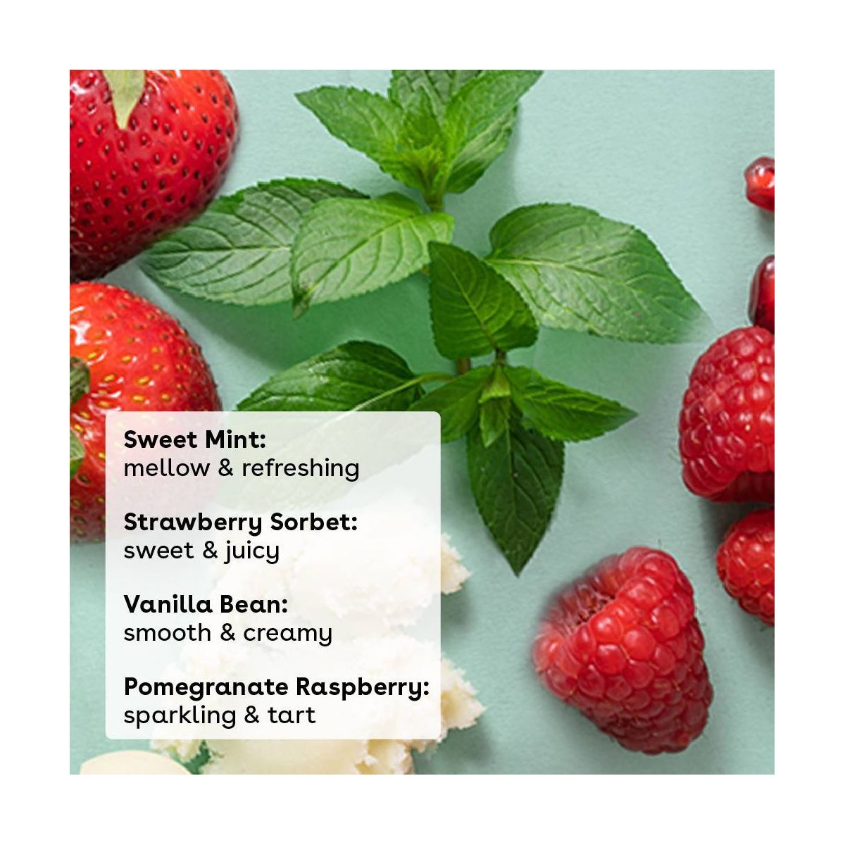 EOS Lip Balm Pack - Strawberry Sorbet, Pomegranate Raspberry, Sweet Mint, Vanilla Bean