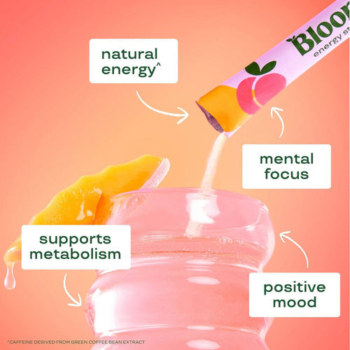 Bloom Nutrition Energy Sticks- Peach Mango 10pk