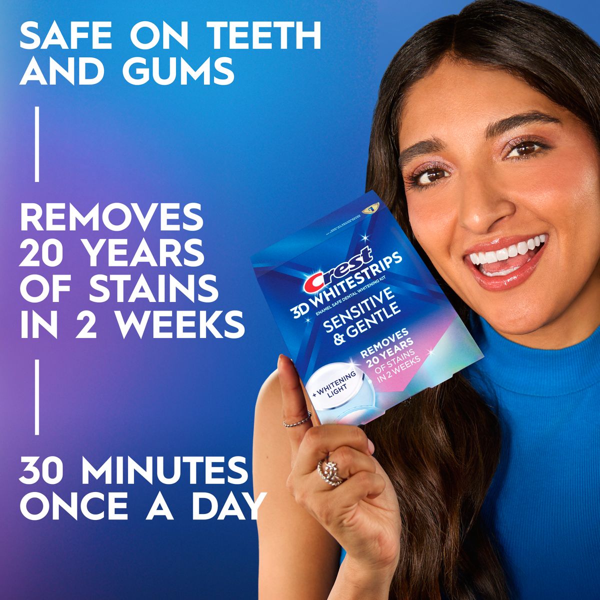 Crest 3DWhitening Strips + LED Light - 14 Treatments