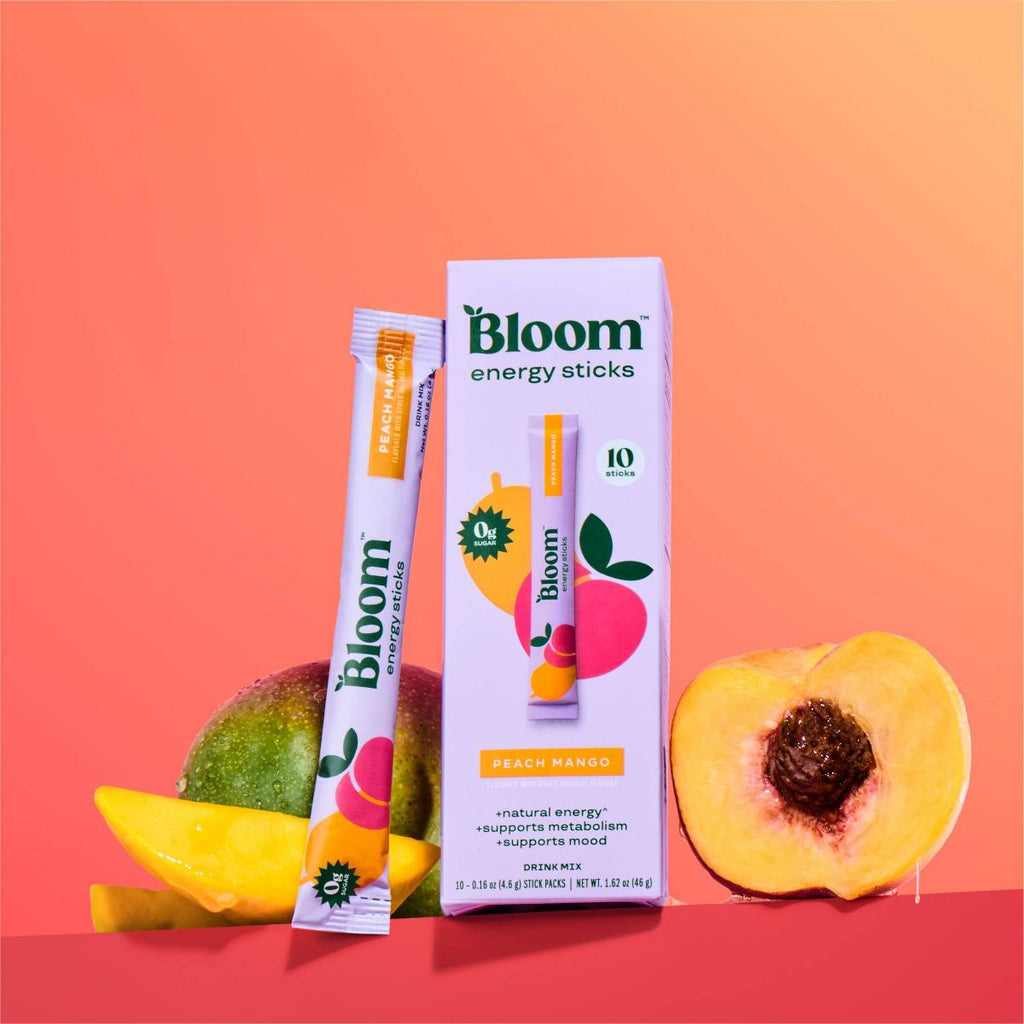 Bloom Nutrition Energy Sticks- Peach Mango 10pk