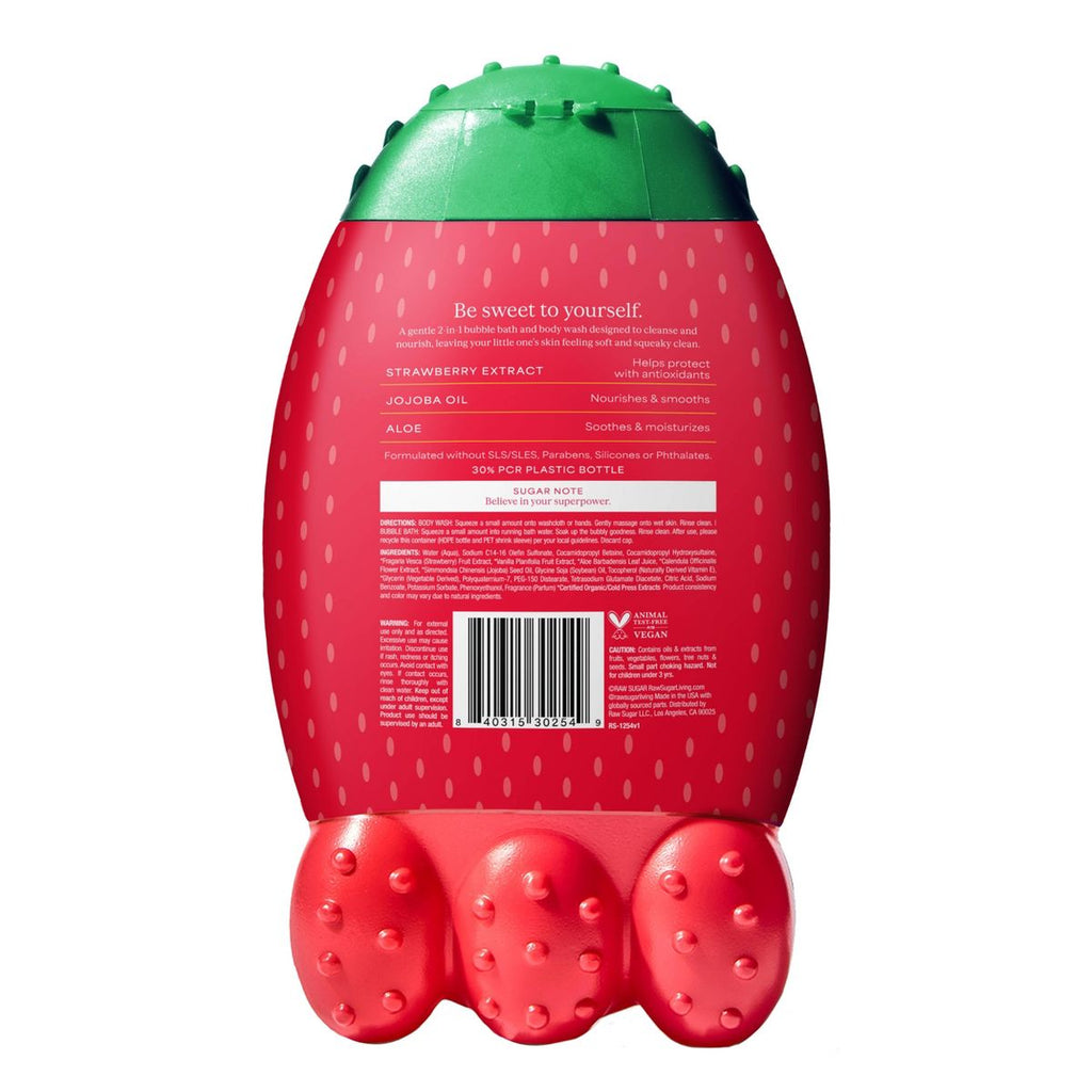 Raw Sugar Kids Body Wash + Bubble Bath - Strawberry Vanilla