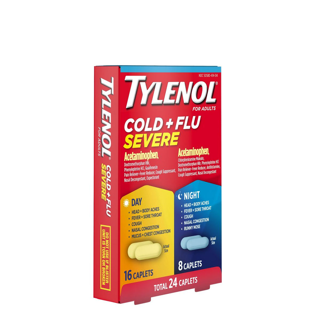 Tylenol Cold+Flu Severe Day/Night Caplets 24ct: 325mg Strength