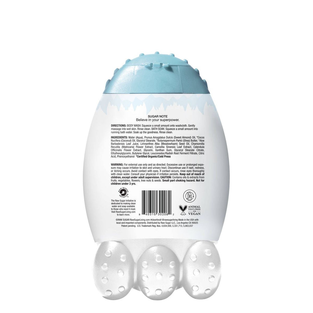 Raw Sugar Kids Body Wash + Bubble Bath - Fragrance Free