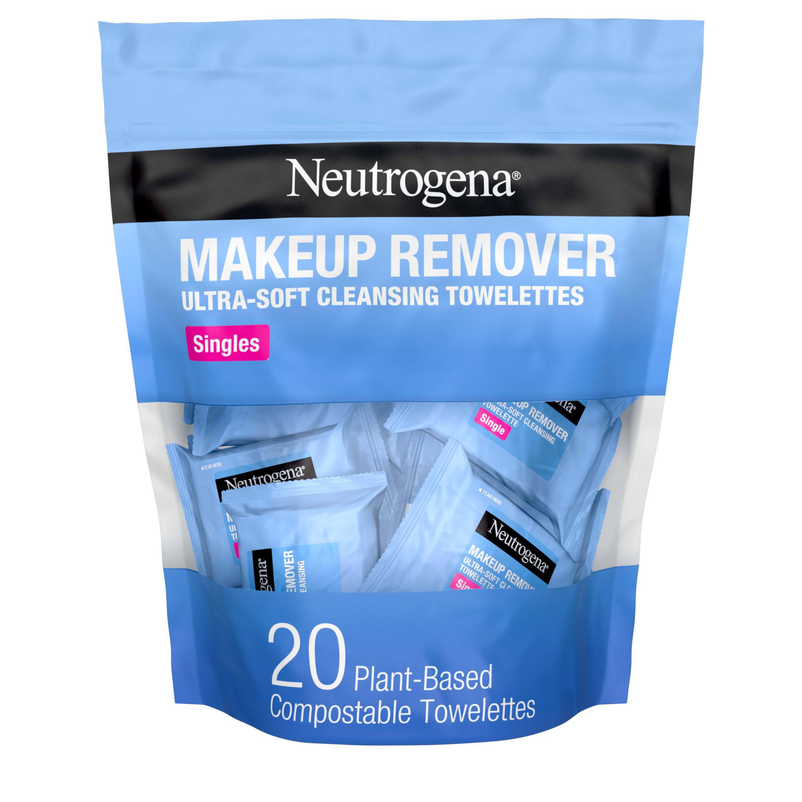 Neutrogena Makeup Remover Cleansing Towelette Singles, 20 Count