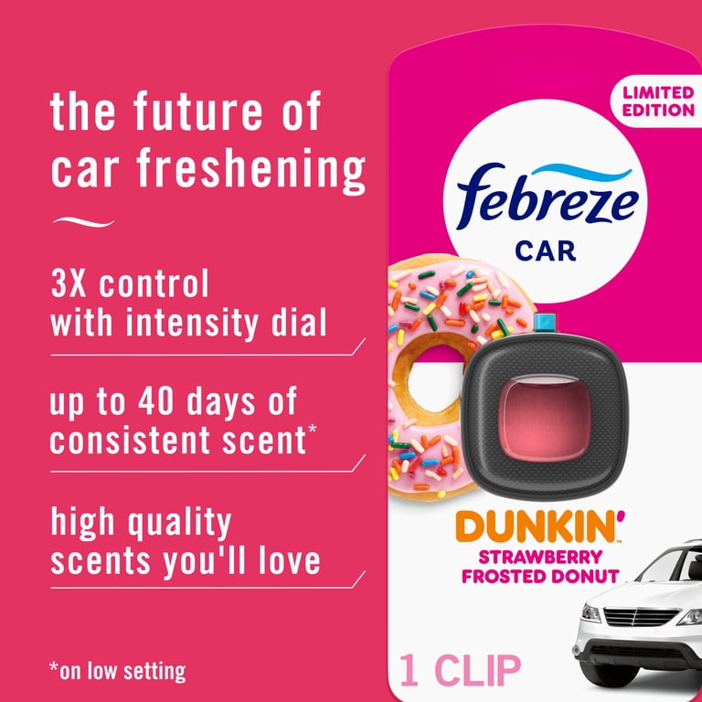 Febreze X Dunkin Car Air Freshener - Strawberry Frosted Donut