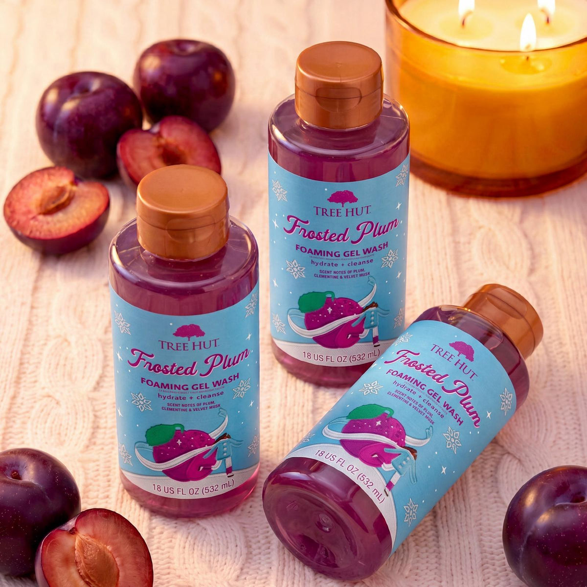 Tree Hut Foaming Gel Wash - Frosted Plum